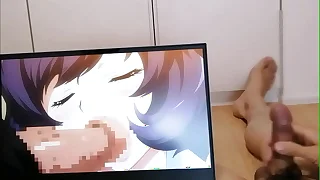 Horny Otaku Moaning Jerking Off Big Dick While Adhering Cute Dark Skin Young Girl Have sexual intercourse Hot Hentai anime&period; camshot POV&period;